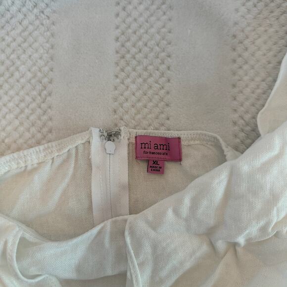 nwt new miami white peplum short sleeve size XL - Picture 2 of 4